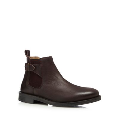 Chocolate brown leather chelsea boot
